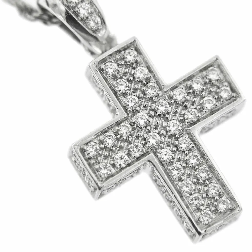 Collier Pendentif croix et diamants