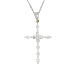 Collier Pendentif Croix Or Et Diamants