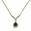 Collier pendentif diamants et saphirs certificat IGI