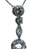 Collier Pendentif Diamants illusion or blanc