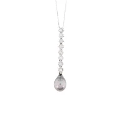 Collier pendentif diamants perles de Tahiti