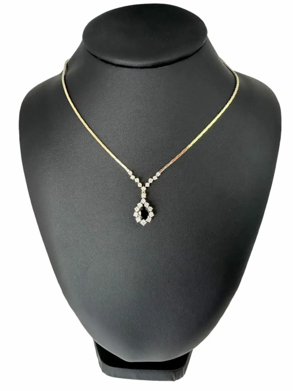 Collier pendentif diamants et saphirs certificat IGI