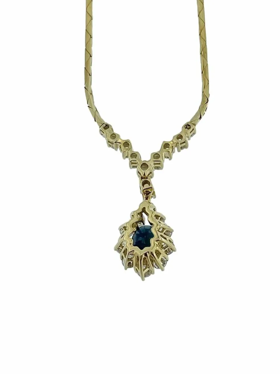 Collier pendentif diamants et saphirs certificat IGI