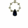 Collier pendentif en or blanc 18 carats diamants et saphir