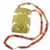 Collier pendentif en or, cornaline