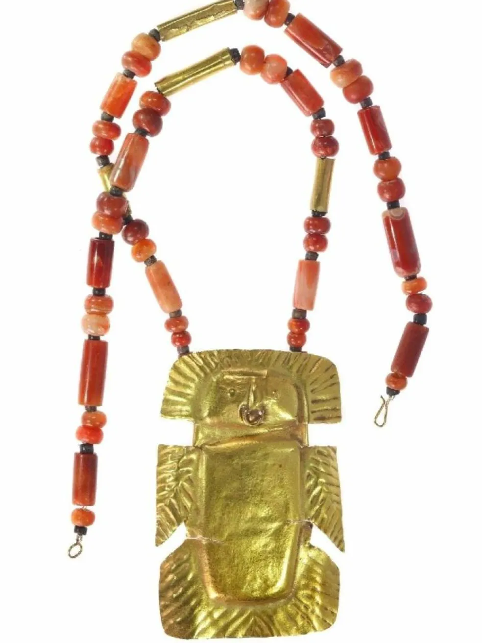 Collier pendentif en or, cornaline
