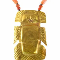 Collier pendentif en or, cornaline