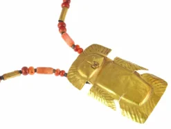 Collier pendentif en or, cornaline