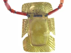 Collier pendentif en or, cornaline