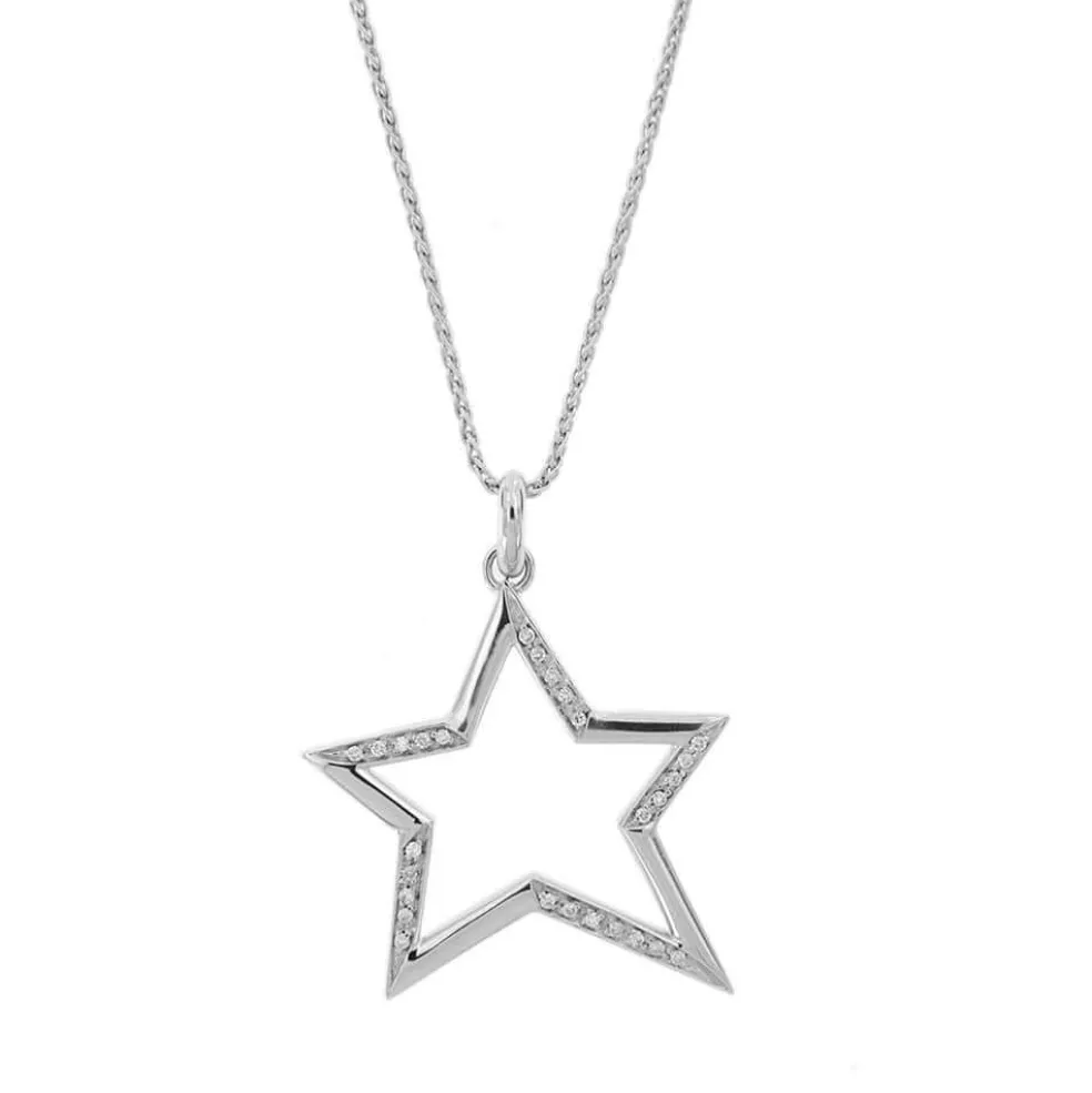 Collier pendentif Etoile diamants