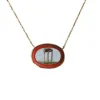 Collier pendentif micro mosaïque temple antique or jaune