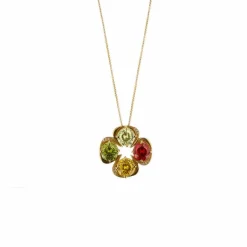 Collier pendentif multicolore