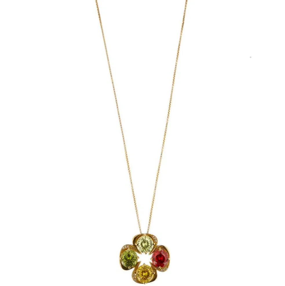 Collier pendentif multicolore