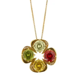 Collier pendentif multicolore