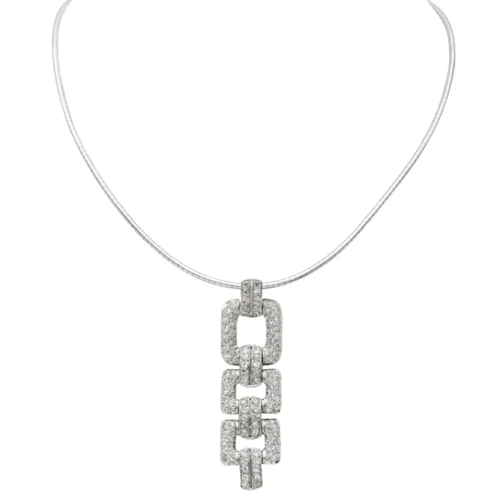 Collier Pendentif Or blanc Diamant