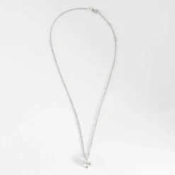 Collier pendentif or blanc et diamant