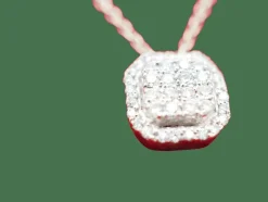 Collier pendentif or blanc et diamants