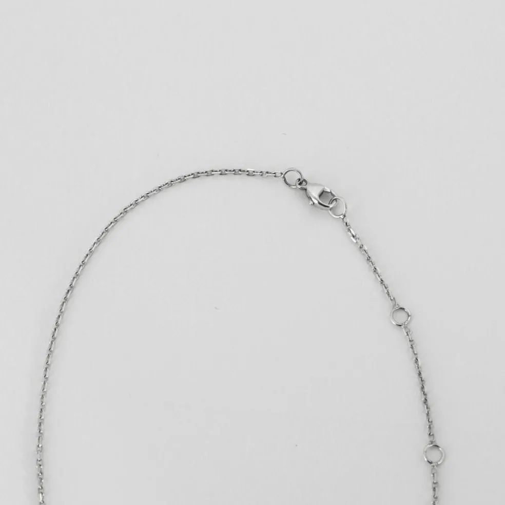 Collier pendentif or blanc et diamant