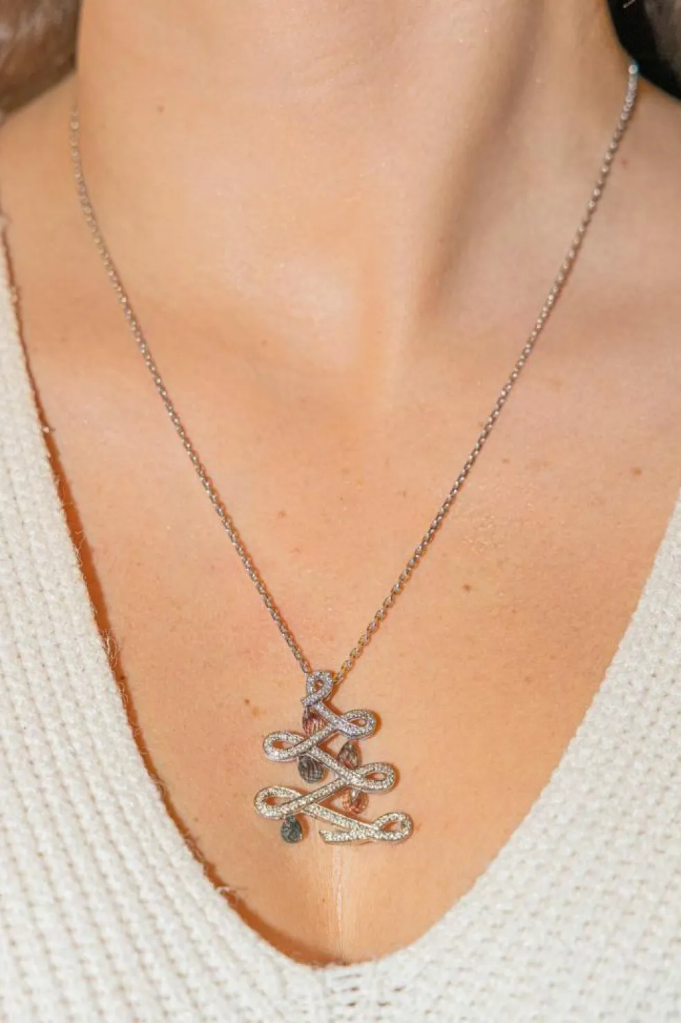 Collier Pendentif Or blanc Saphir