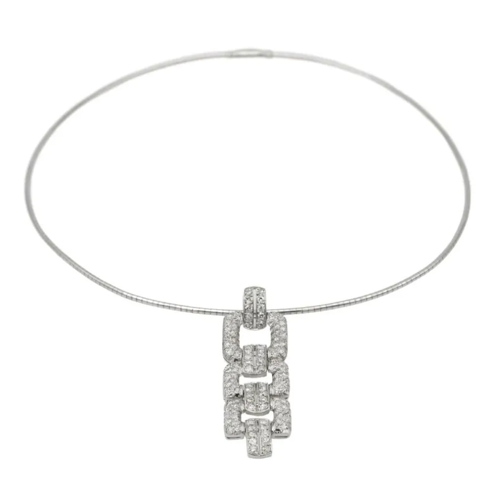 Collier Pendentif Or blanc Diamant