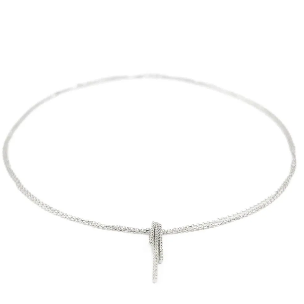 Collier Pendentif Or blanc Diamant