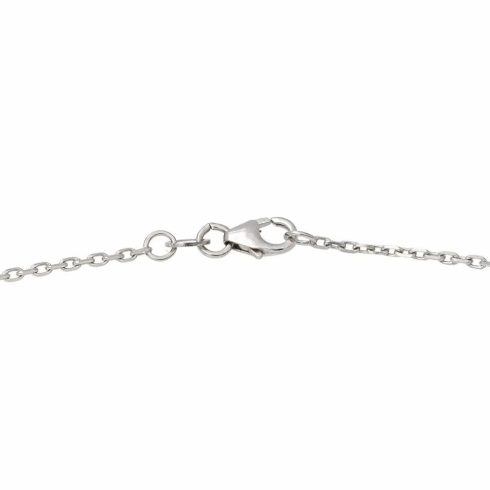 Collier Pendentif Or blanc Saphir