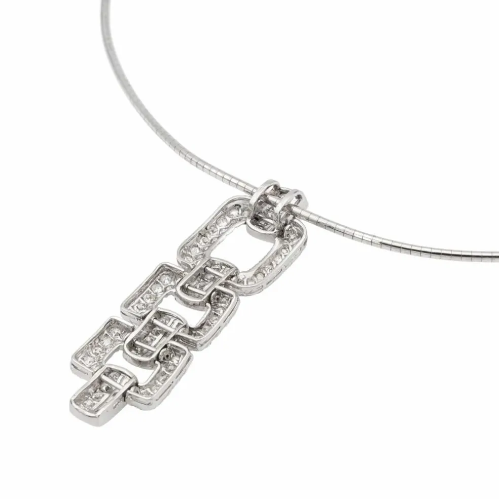 Collier Pendentif Or blanc Diamant