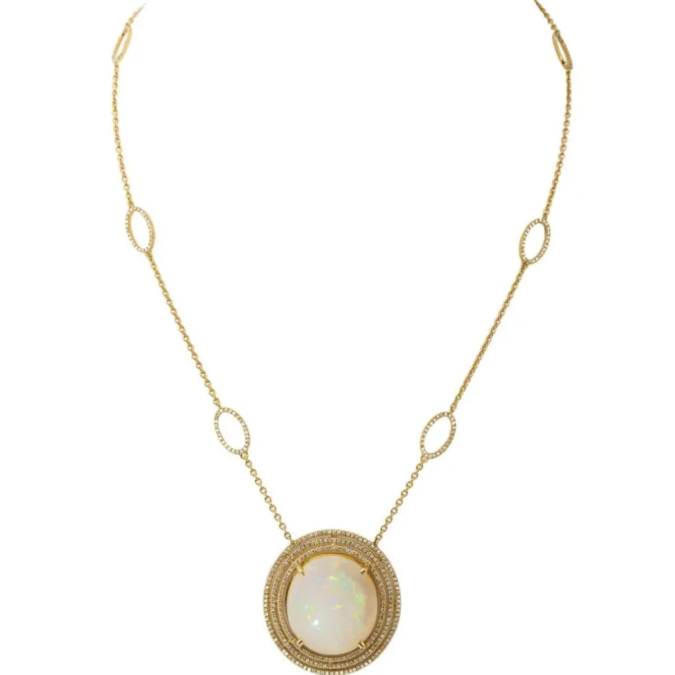 Collier Pendentif Or jaune Opale