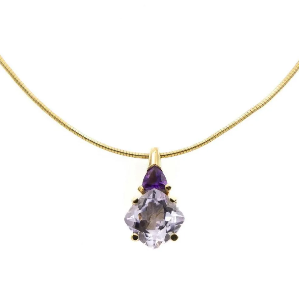Collier Pendentif Or jaune Améthyste