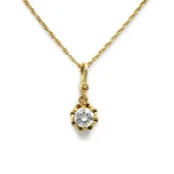 Collier pendentif or jaune diamant