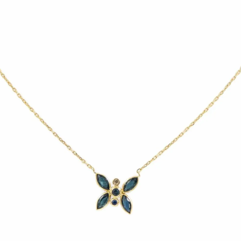 Collier Pendentif Or jaune Saphir