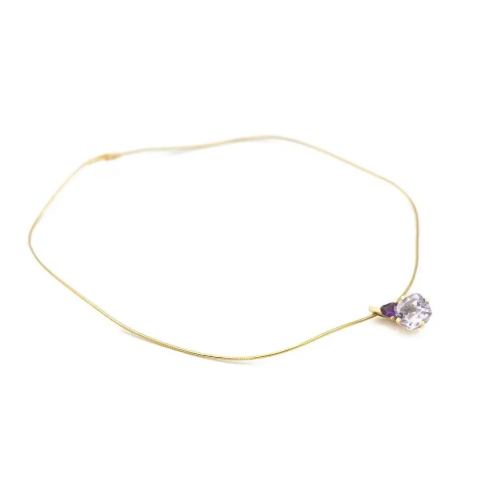 Collier Pendentif Or jaune Améthyste