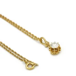 Collier pendentif or jaune diamant