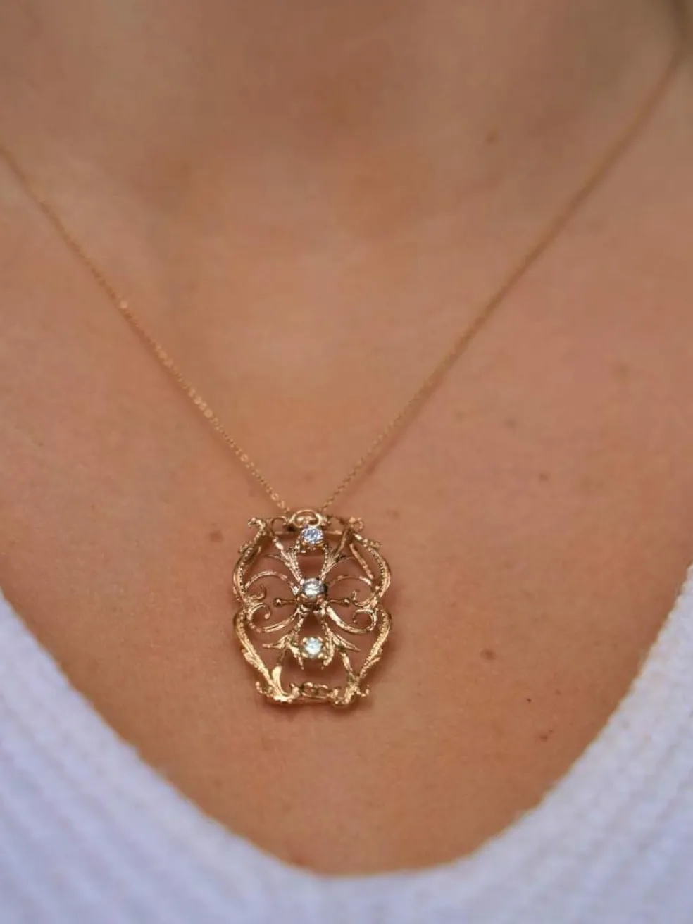 Collier Pendentif Or jaune Diamant