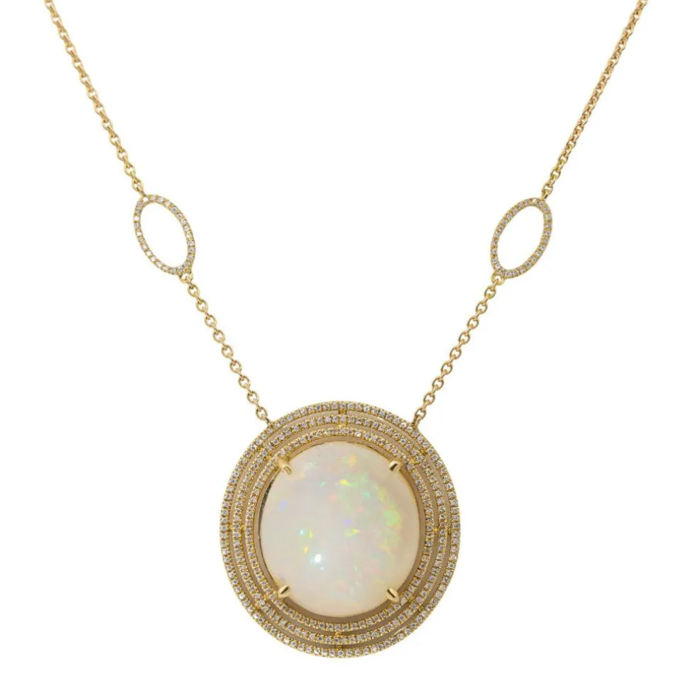 Collier Pendentif Or jaune Opale