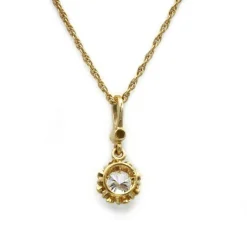 Collier pendentif or jaune diamant
