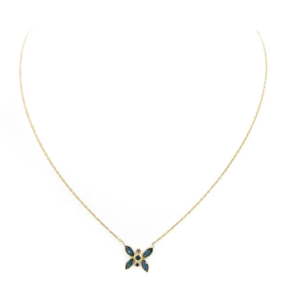 Collier Pendentif Or jaune Saphir