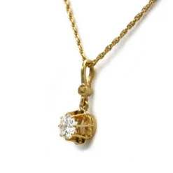 Collier pendentif or jaune diamant