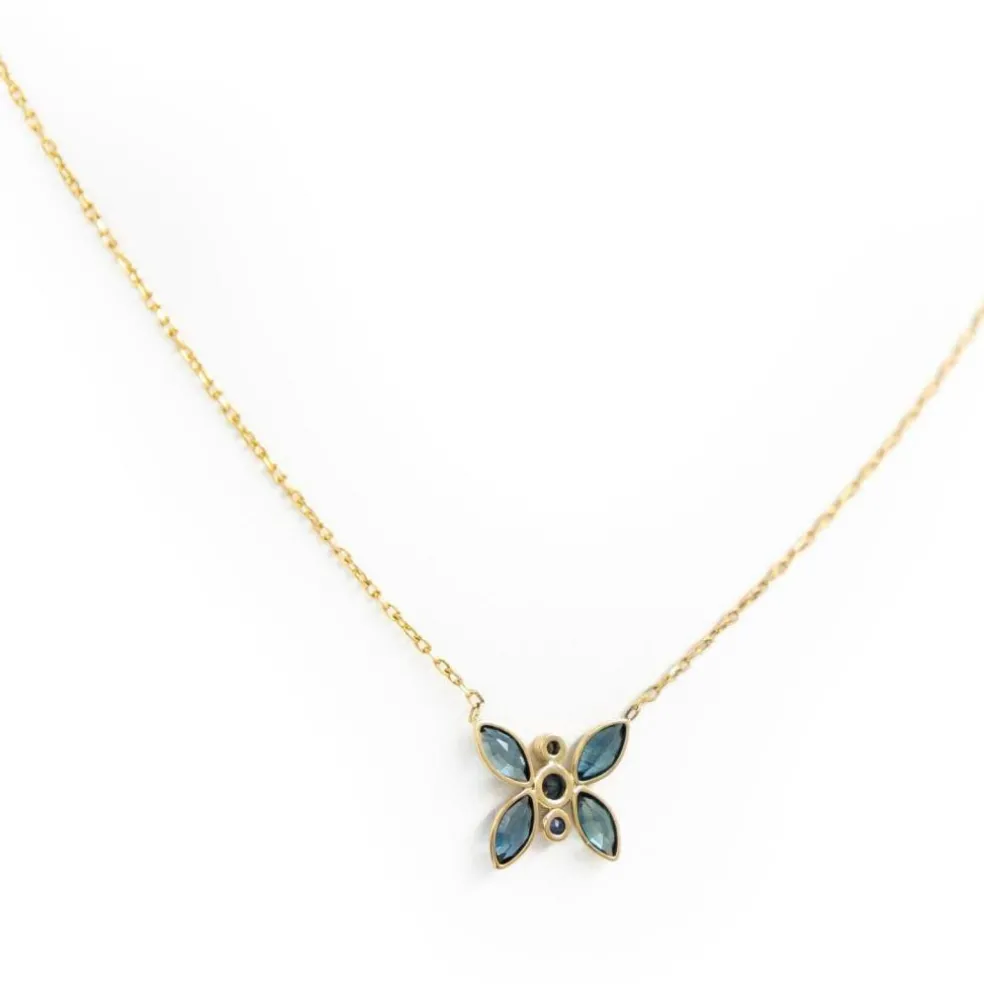 Collier Pendentif Or jaune Saphir