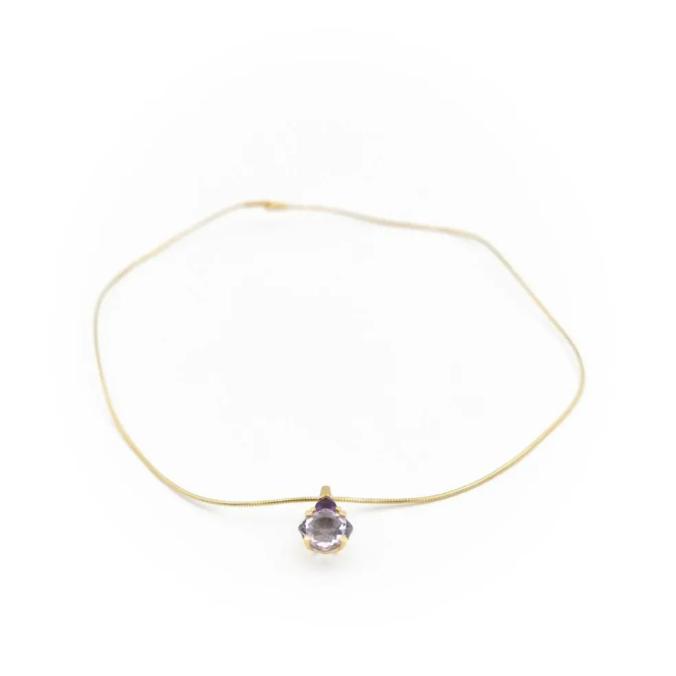 Collier Pendentif Or jaune Améthyste