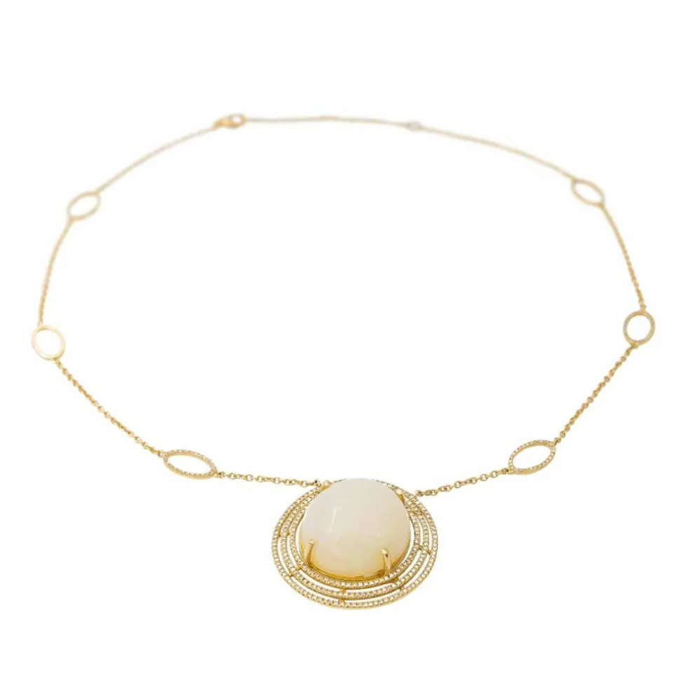 Collier Pendentif Or jaune Opale