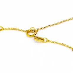 Collier pendentif or, tourmaline et corail