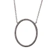Collier Pendentif ovale diamants or blanc