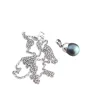 Collier Pendentif Perle de Tahiti grise Or Blanc