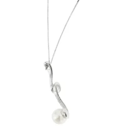 Collier pendentif perle diamants