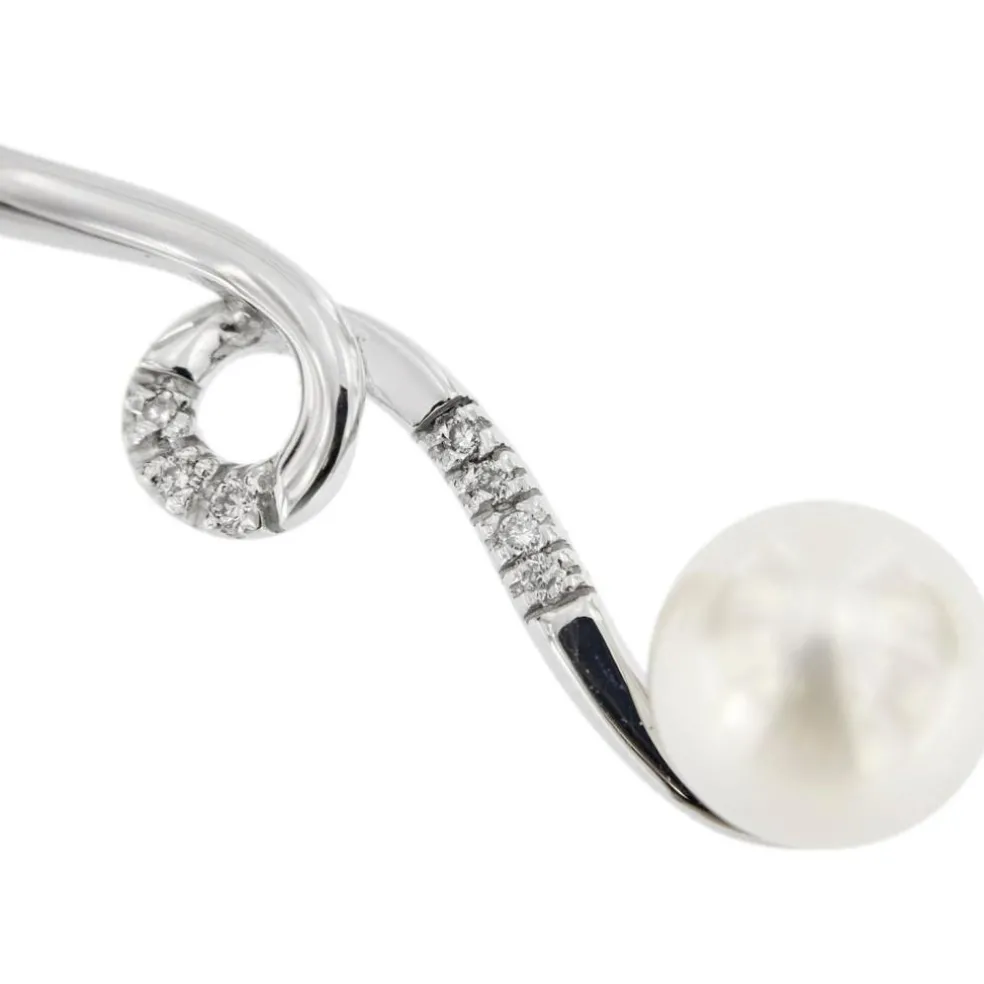 Collier pendentif perle diamants
