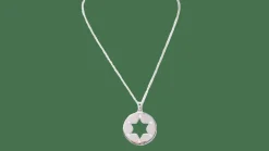 Collier pendentif étoile de David en or blanc et diamants
