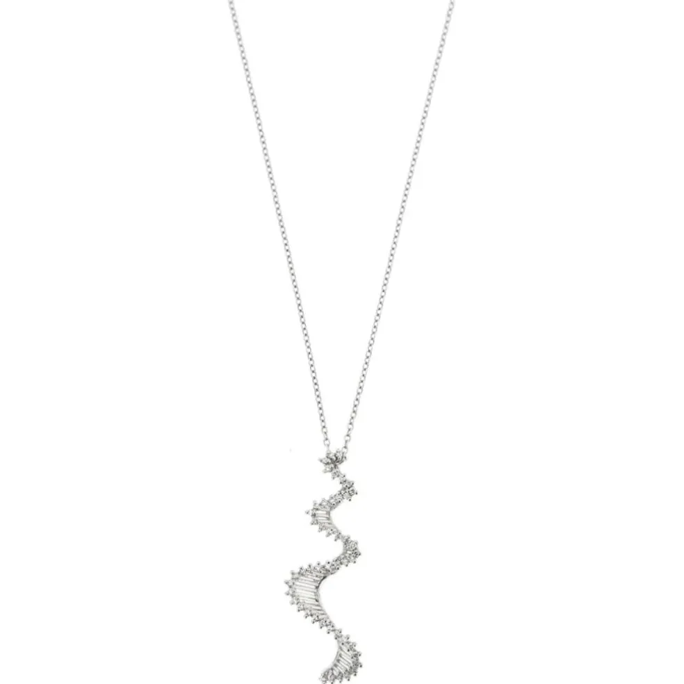 Collier pendentif Vague diamants