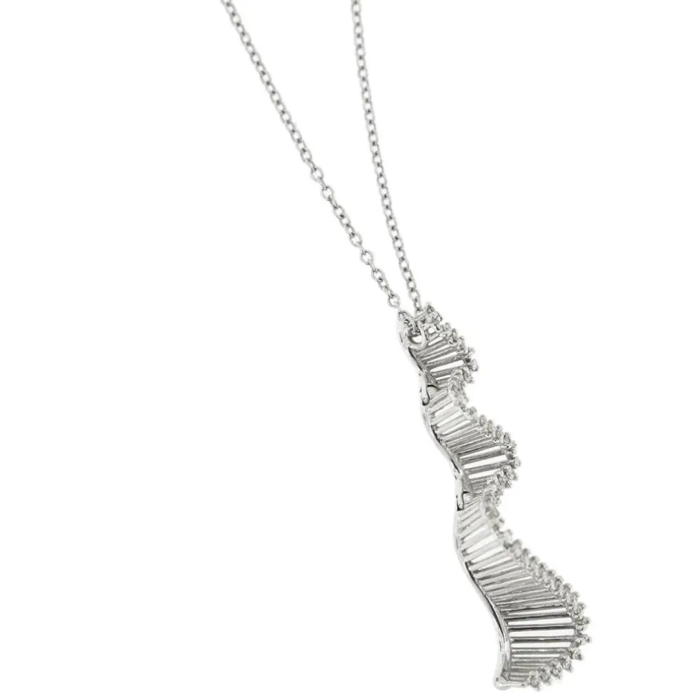 Collier pendentif Vague diamants