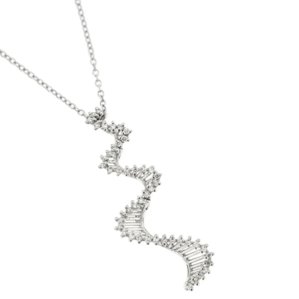 Collier pendentif Vague diamants